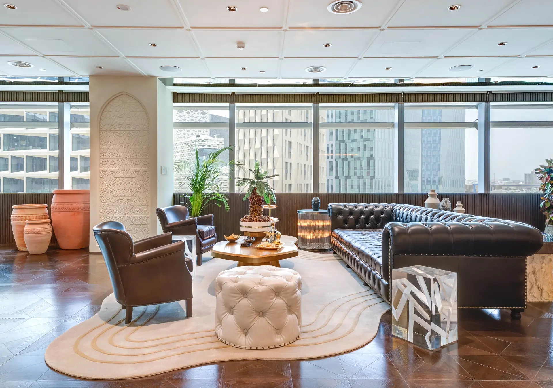 Woodwork installation inside KAFD Executive Offices Fit-out